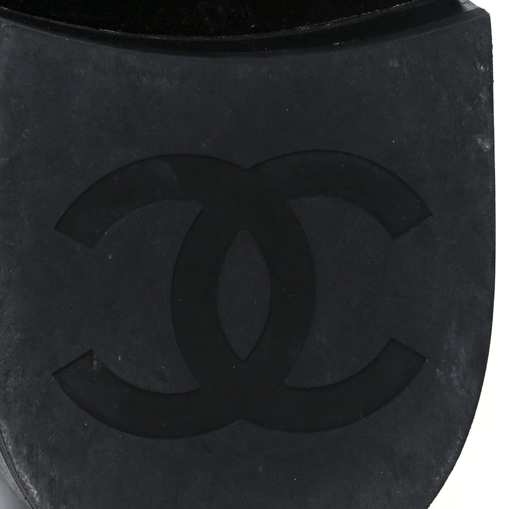 Chanel Calfskin Lace Up Combat Boots 38 Black