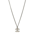 Chanel Crystal Timeless CC Necklace Silver
