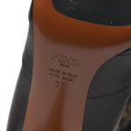 Fendi Nappa Microfiber Fabric FF Rockoko Thigh High Boots 35 Ebano Tobacco Black