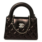 Chanel Metallic Aged Calfskin Quilted Nano Kelly Shopper Light Brown
