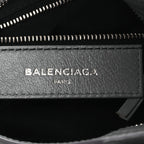 Balenciaga Chevre Silver Metallic Edge Hardware Mini City Bleu Acier