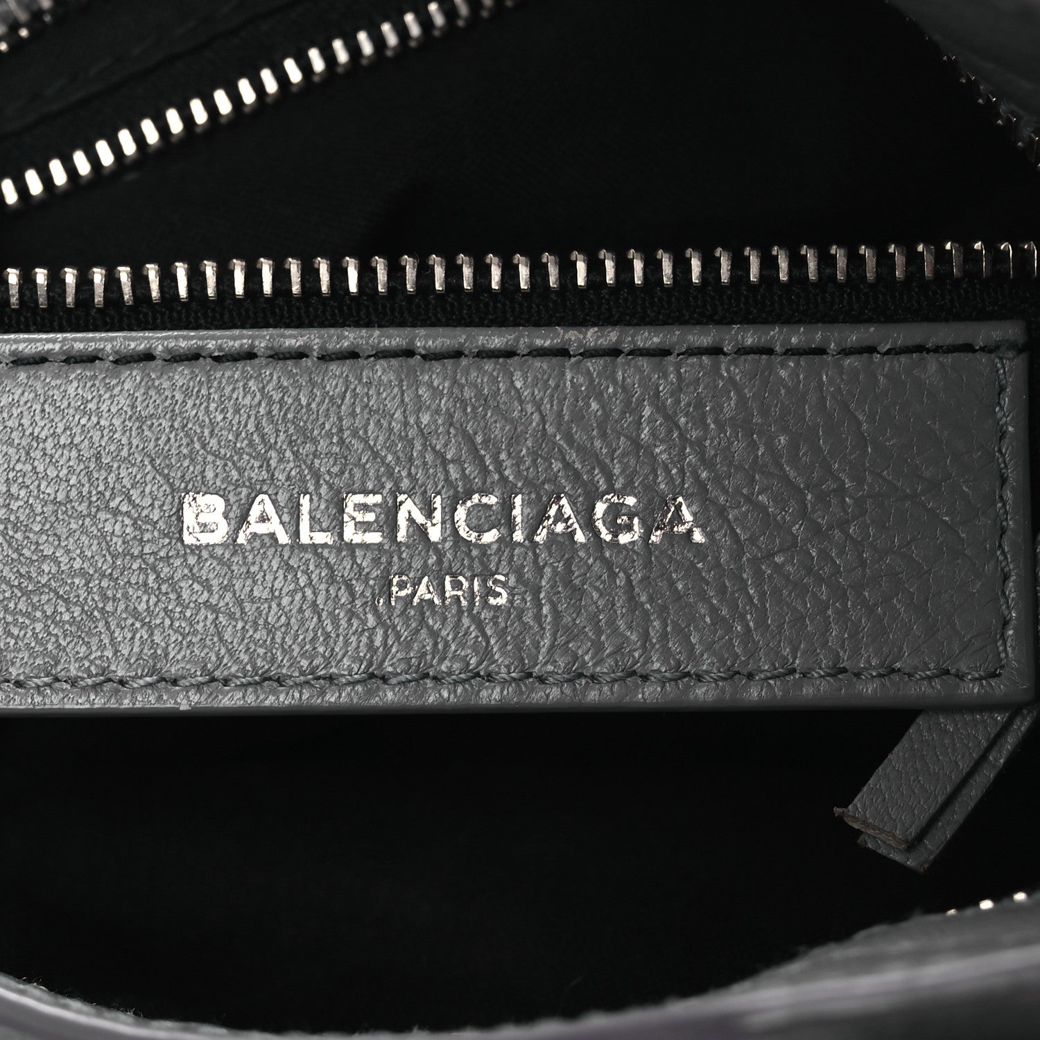 Balenciaga Chevre Silver Metallic Edge Hardware Mini City Bleu Acier