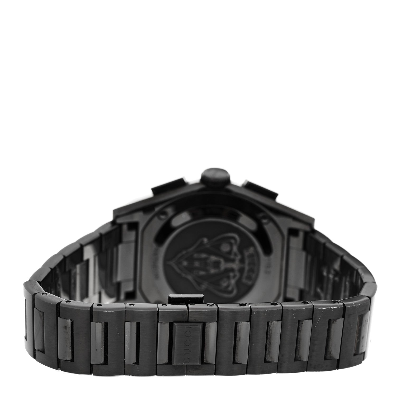 Gucci Stainless Steel 44mm Pantheon Chronograph Quartz Watch Black