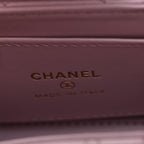 Chanel Shiny Aged Calfskin Quilted Mini Nano Kelly Shopper Light Pink