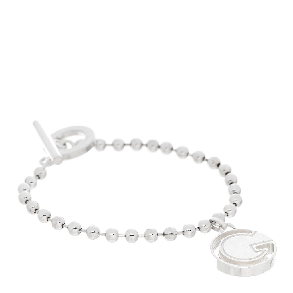 Gucci Sterling Silver Boule Bead Charm Toggle Bracelet