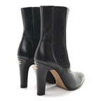 Chanel Calfskin Interlocking CC Calf Boots 38.5 Black