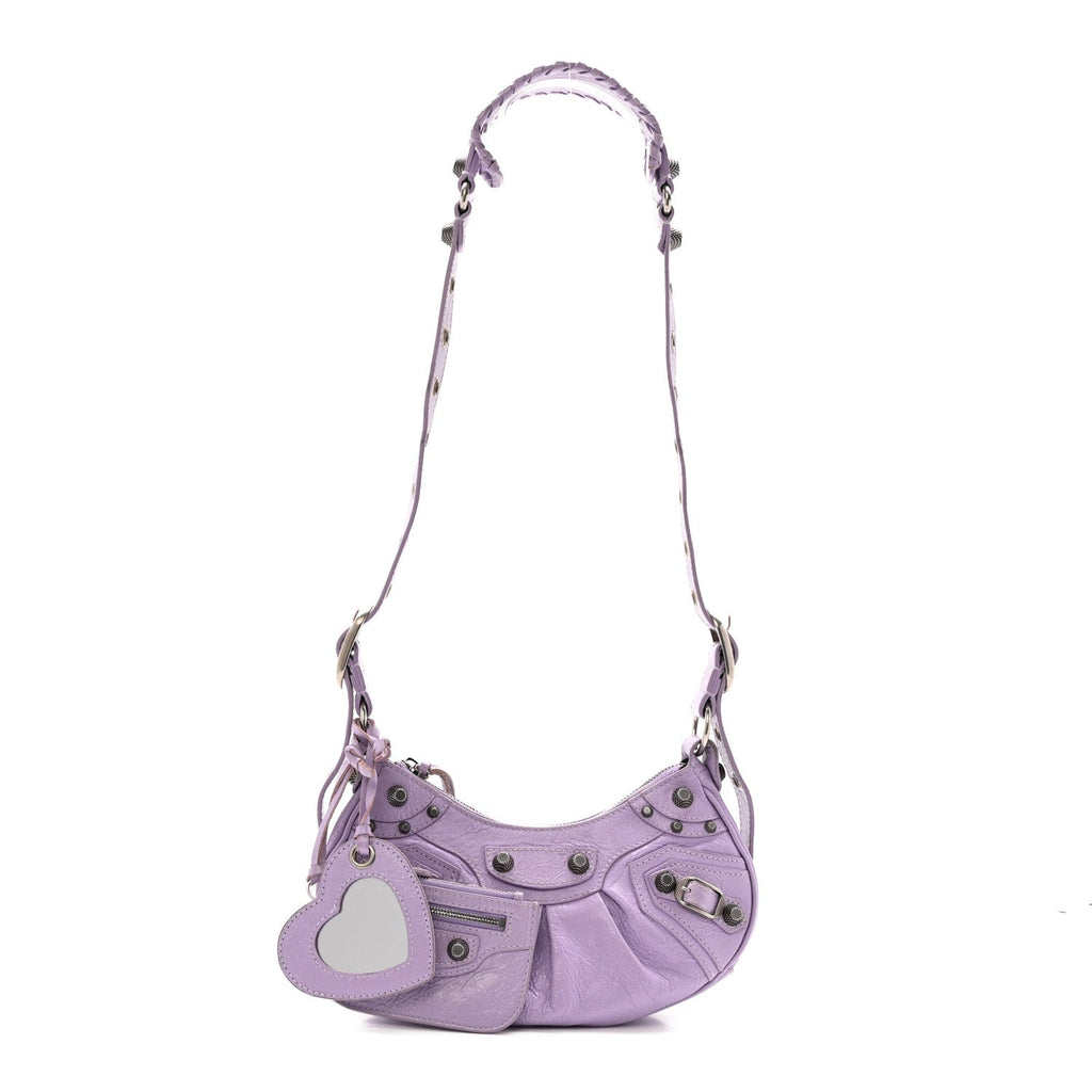 Balenciaga Agneau Arena Le Cagole Shoulder Bag XS Lilac
