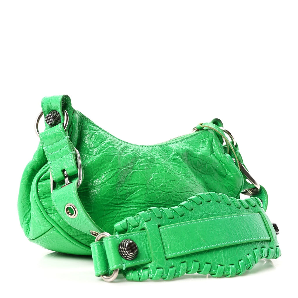 Balenciaga Agneau Arena Le Cagole Shoulder Bag XS Vivid Green