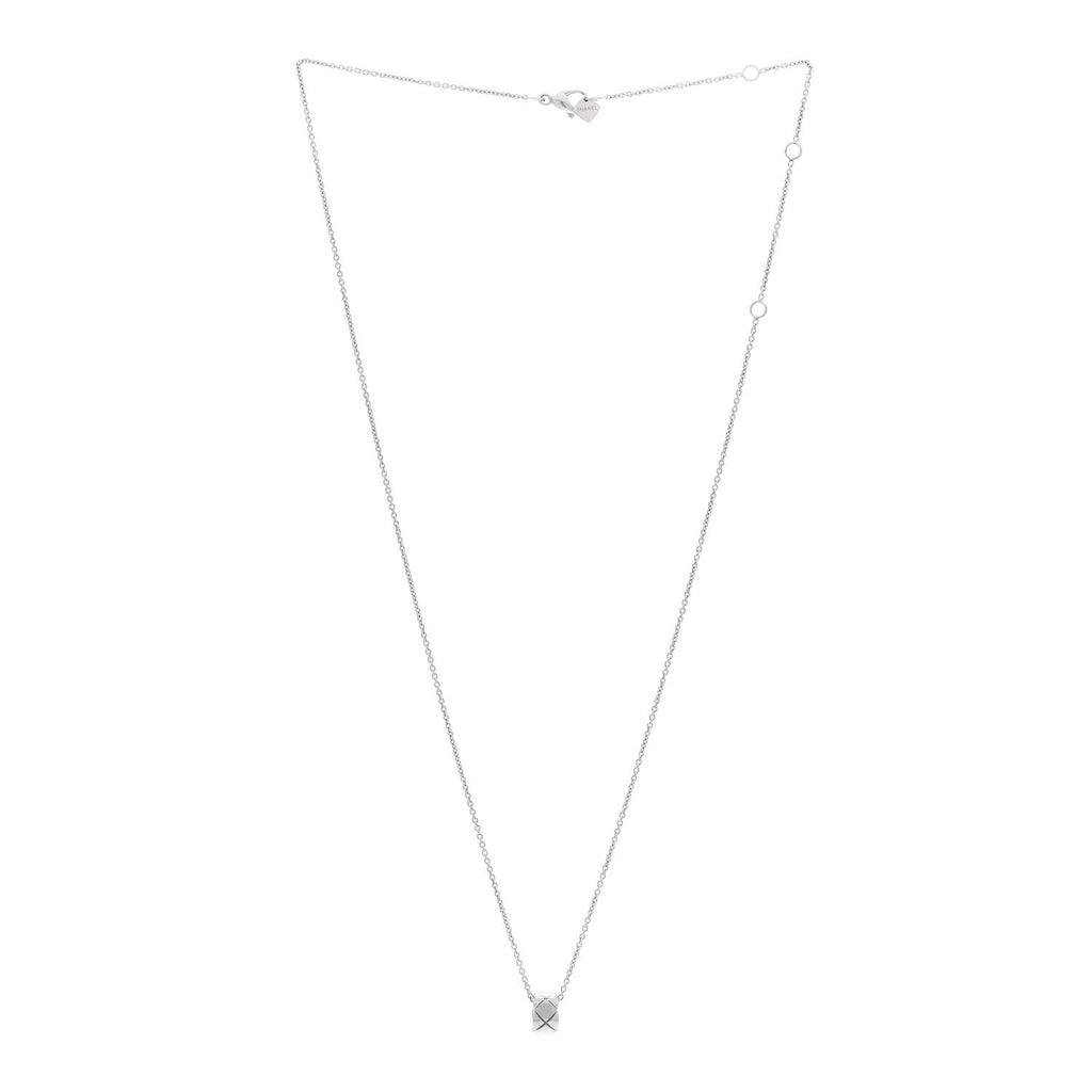 Chanel 18K White Gold Coco Crush Pendant Necklace