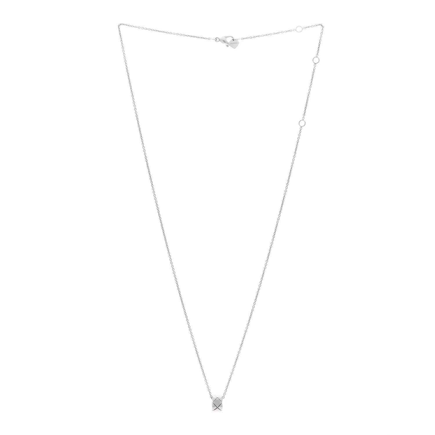 Chanel 18K White Gold Coco Crush Pendant Necklace