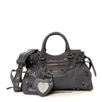 Balenciaga Agneau Arena Neo Cagole City Handbag Dark Grey