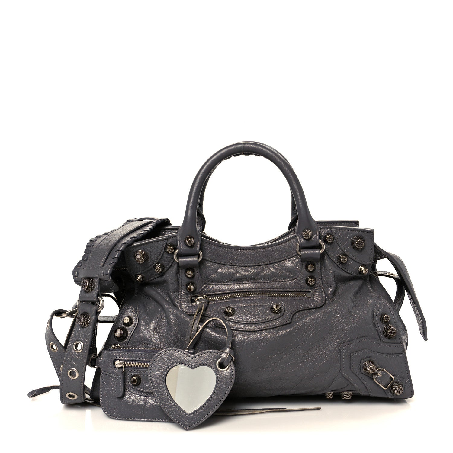 Balenciaga Agneau Arena Neo Cagole City Handbag Dark Grey
