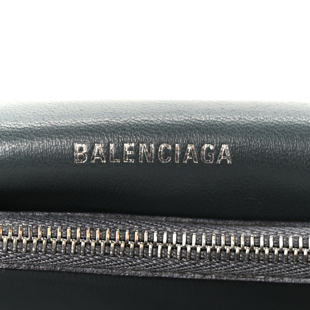 Balenciaga Metallic Crushed Calfskin Quilted Small Crush Chain Bag Steel Grey