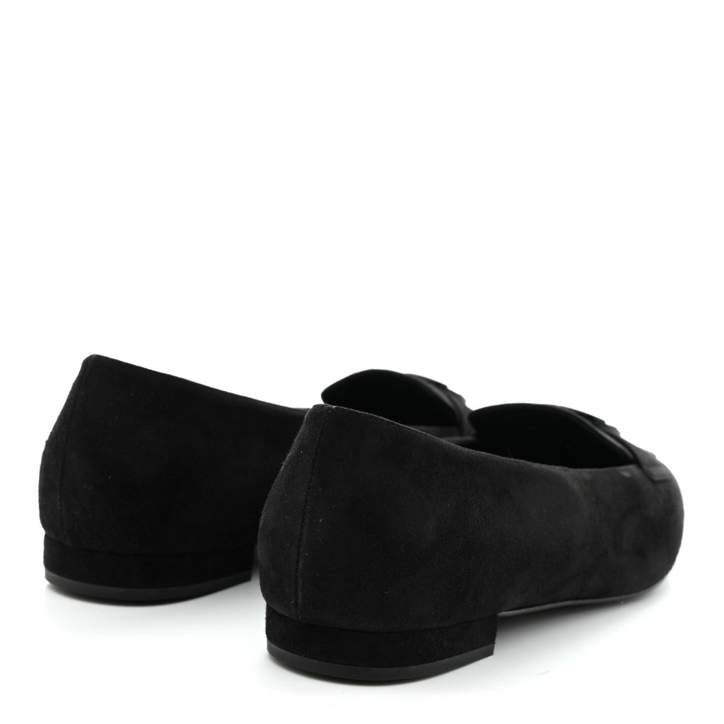 Chanel Suede Heart CC Loafers 40.5 Black