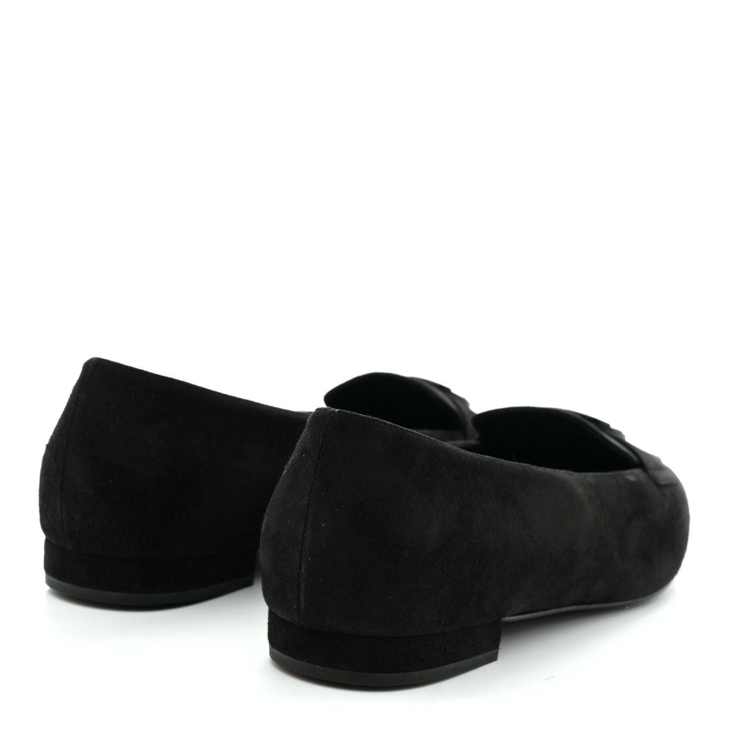 Chanel Suede Heart CC Loafers 40.5 Black