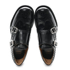 Miu Miu X CHURCH'S Shiny Calfskin Double Monk Loafer 36.5 Black