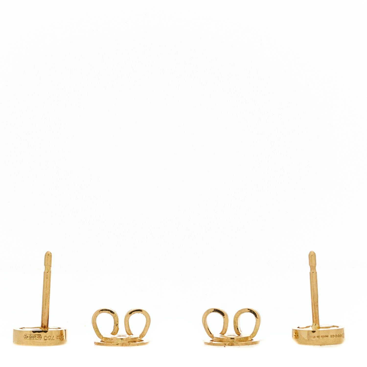Gucci 18K Yellow Gold Interlocking G Stud Earrings