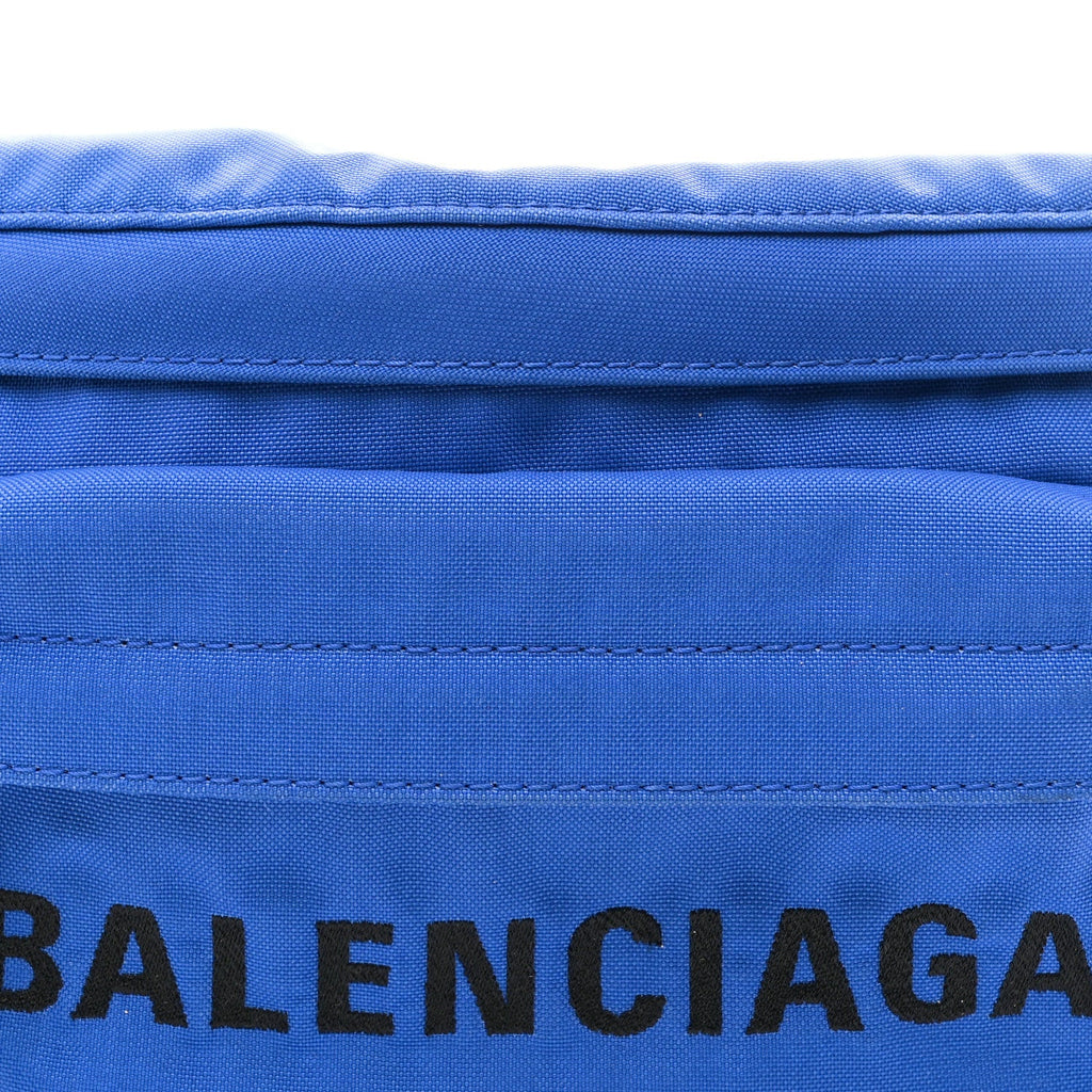 Balenciaga Sport Nylon Logo Embroidered Wheel Beltpack Electric Blue Black