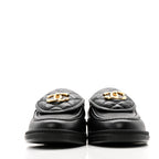 Chanel Lambskin Quilted CC Turnlock Loafers 38 Black