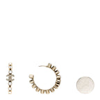 Chanel Crystal CC Hoop Earrings Gold