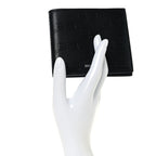 Balenciaga Calfskin BB Monogram Embossed Bi-Fold Wallet Black White