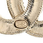 Chanel Crystal CC Earrings Gold Multicolor