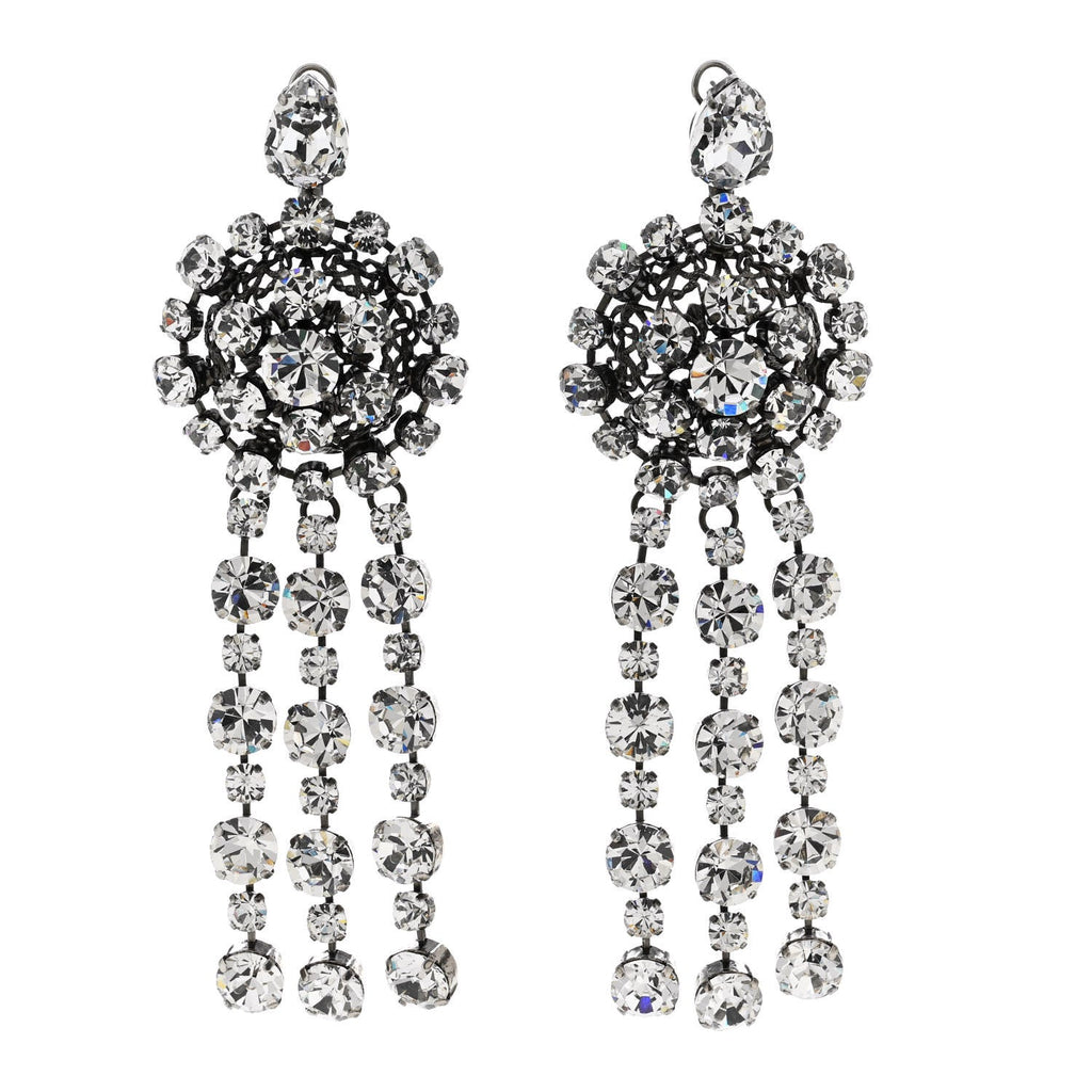 Gucci Metal Crystal Drop Earrings