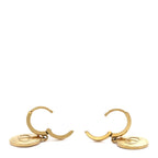 Christian Dior Metal CD Earrings Aged Gold