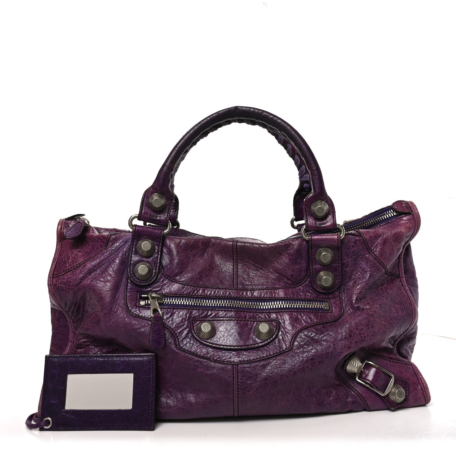 Balenciaga Agneau Giant 21 Silver Hardware Work Raisin
