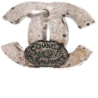 Chanel Crystal Mini CC Earrings Silver
