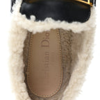 Christian Dior Brushed Calfskin Shearling Dior Code Lug Sole 15mm Loafers 35.5 Black Natural