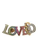 Gucci Gold Crystal Loved Ear Cuff Earring Multicolor