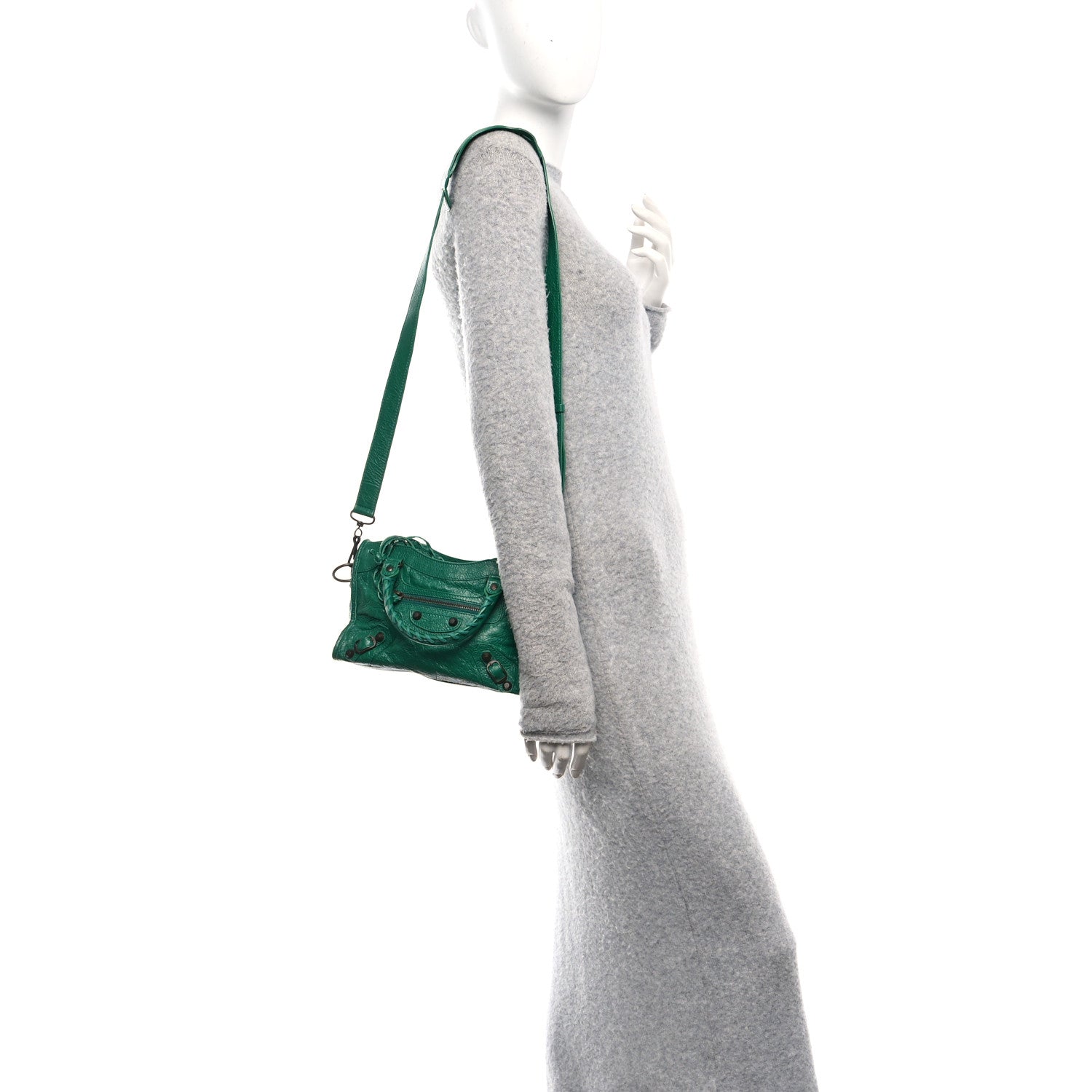Balenciaga Agneau Classic Hardware Mini City Green
