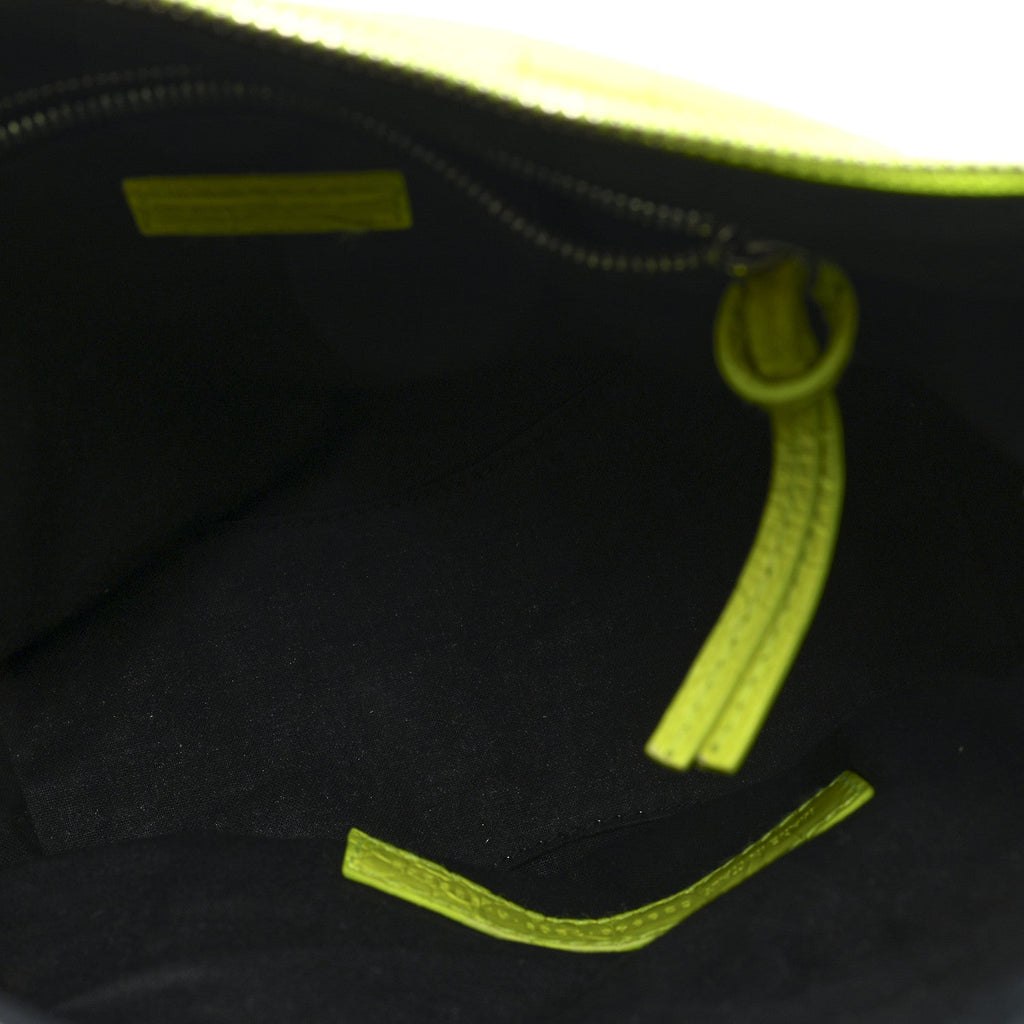 Balenciaga Extra Supple Calfskin Crocodile Embossed Neo Classic Hardware Hobo XS Flou Yellow