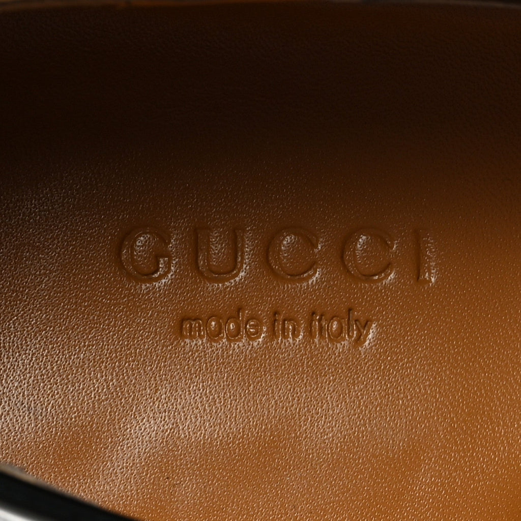 Gucci Betis Glamour Calfskin Womens Jordaan Loafers 37 Black
