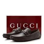 Gucci Soft Clove Calfskin Mens Horsebit Driver Loafers 9 Cocoa