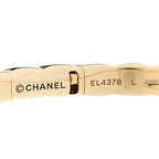 Chanel 18K Yellow Gold Diamond Mini Coco Crush Cuff Bracelet L