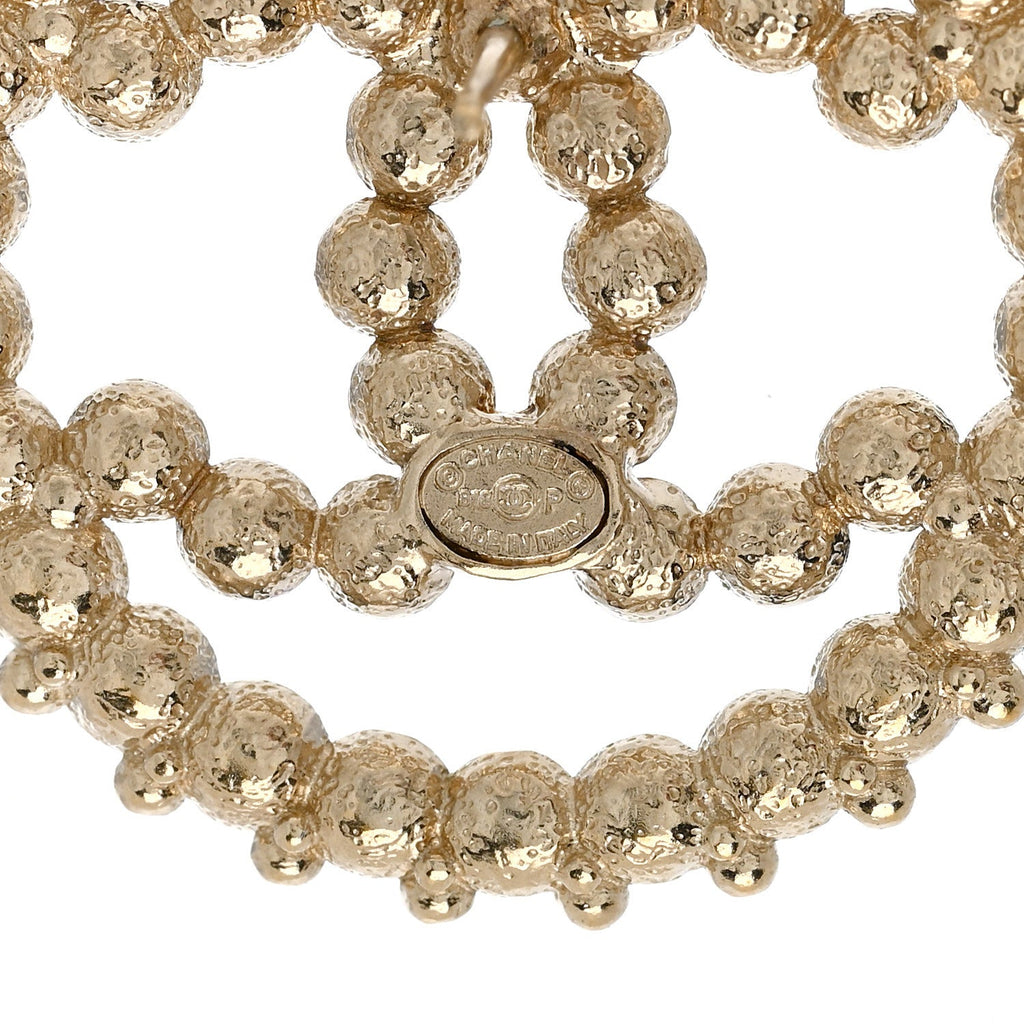 Chanel Resin Pearl CC Earrings Gold Black