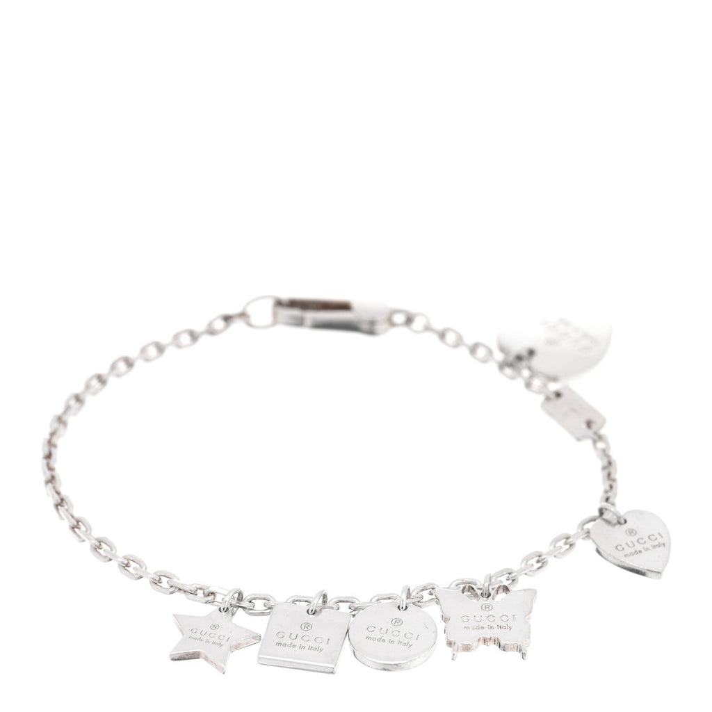 Gucci Sterling Silver Trademark Charm Bracelet