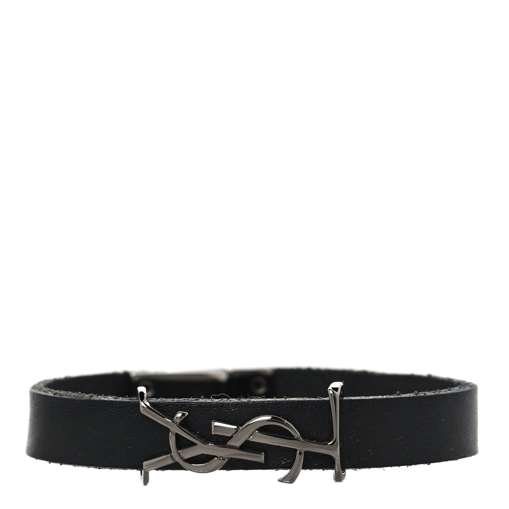 Saint Laurent Calfskin Opyum Bracelet S Black