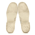 Chanel Suede Pony Hair Shearling Lace Up Combat Boots 37.5 White Black