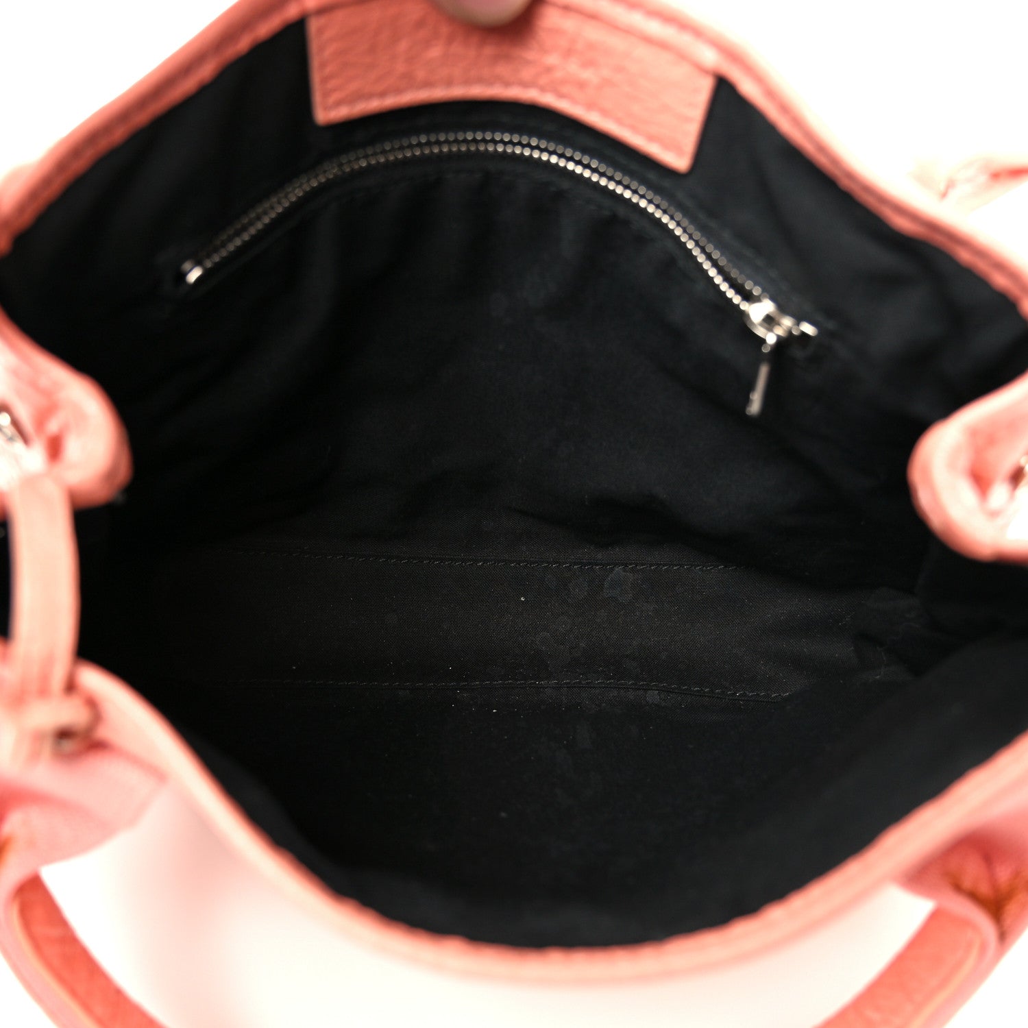 Balenciaga Agneau Stadio Ruban Viscose Navy Cabas XS Rose Ballerine
