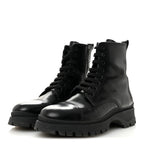 Prada Spazzolato Chocolate 50mm Combat Boots 36.5 Black