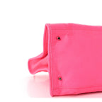 Balenciaga Calfskin Lizard Embossed Silver Hardware Work Rose Fluo