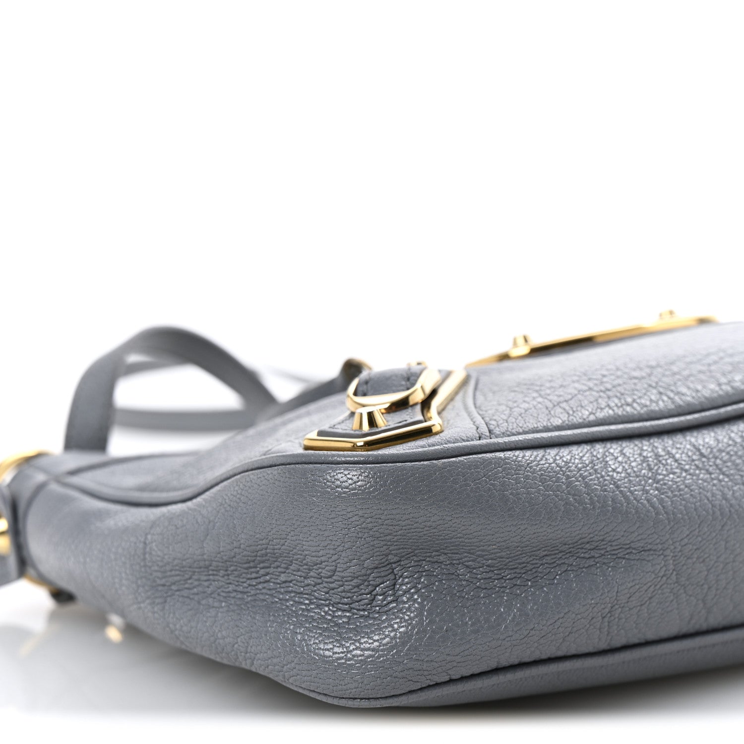 Balenciaga Chevre Gold Metallic Edge Hardware Hip Gris Acier