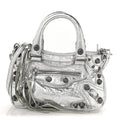 Balenciaga Agneau Arena Neo Cagole Mini Handbag Silver