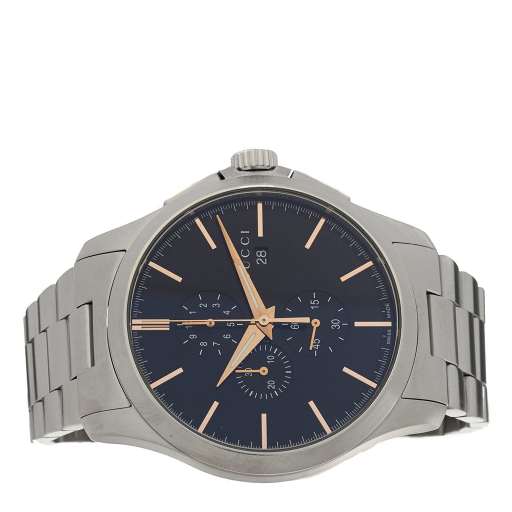 Gucci Stainless Steel 44mm G-Timeless Chronograph Quartz Watch Black