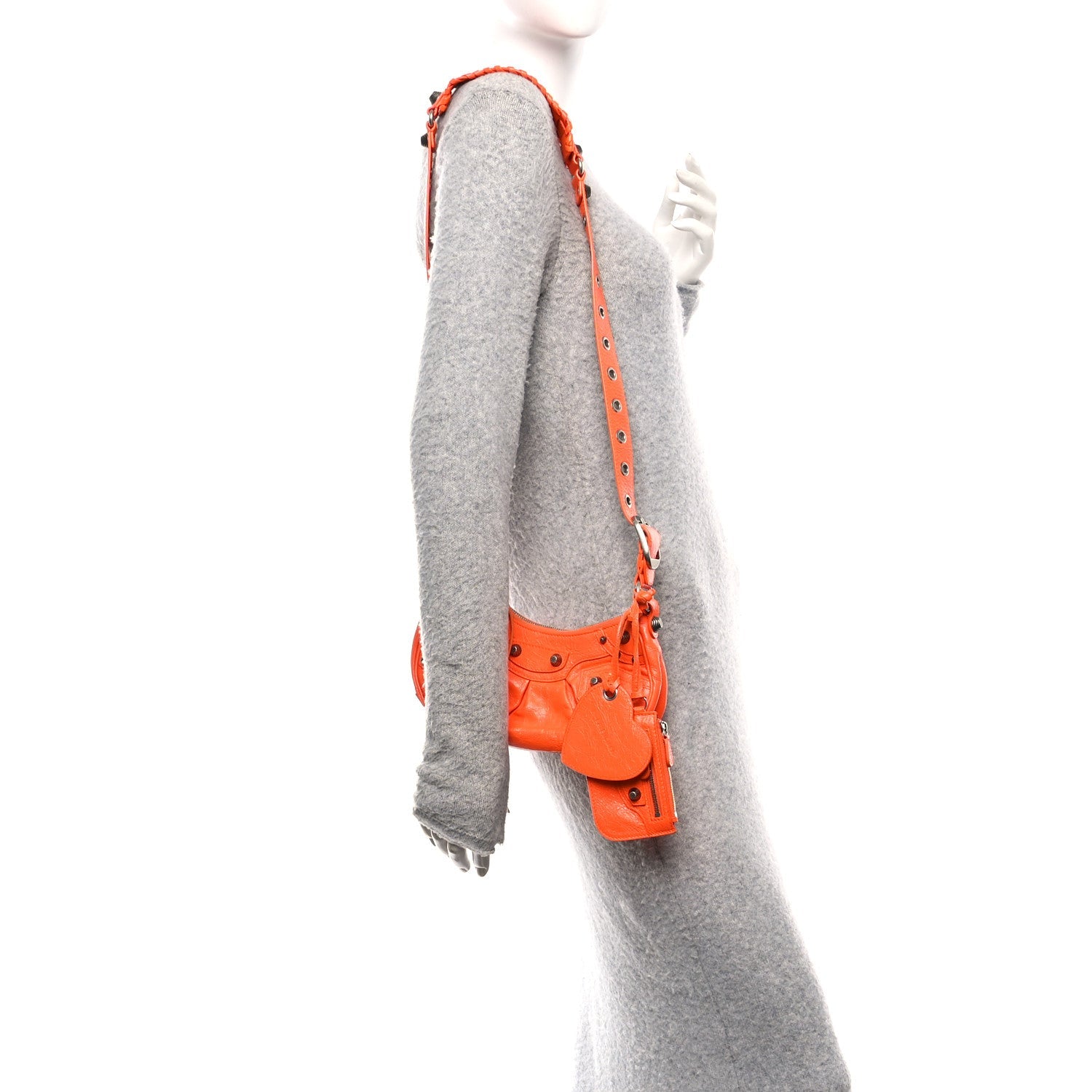 Balenciaga Agneau Arena Le Cagole Shoulder Bag XS Orange
