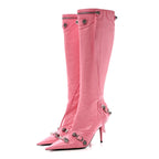 Balenciaga Agneau Arena Cagole 90mm Boots 39 Sweet Pink