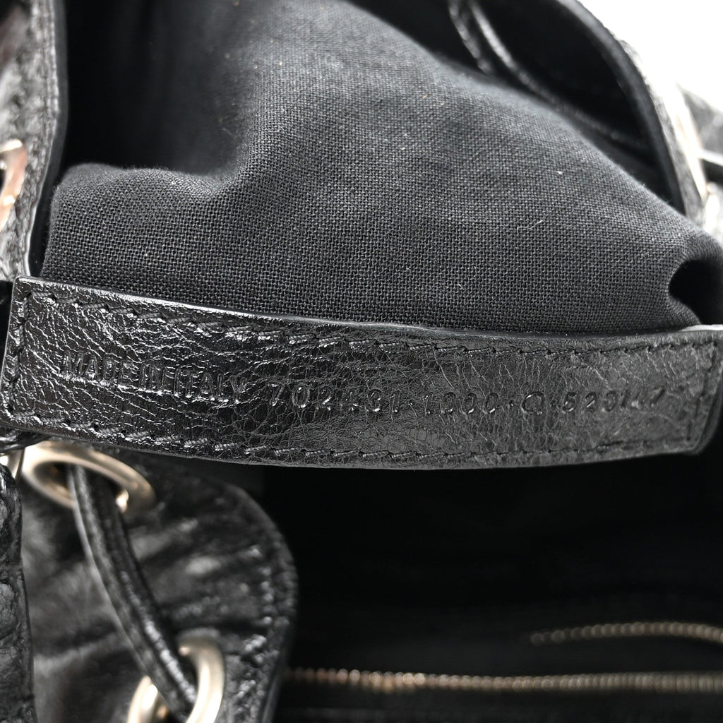 Balenciaga Agneau Arena Le Cagole Bucket Bag XS Black